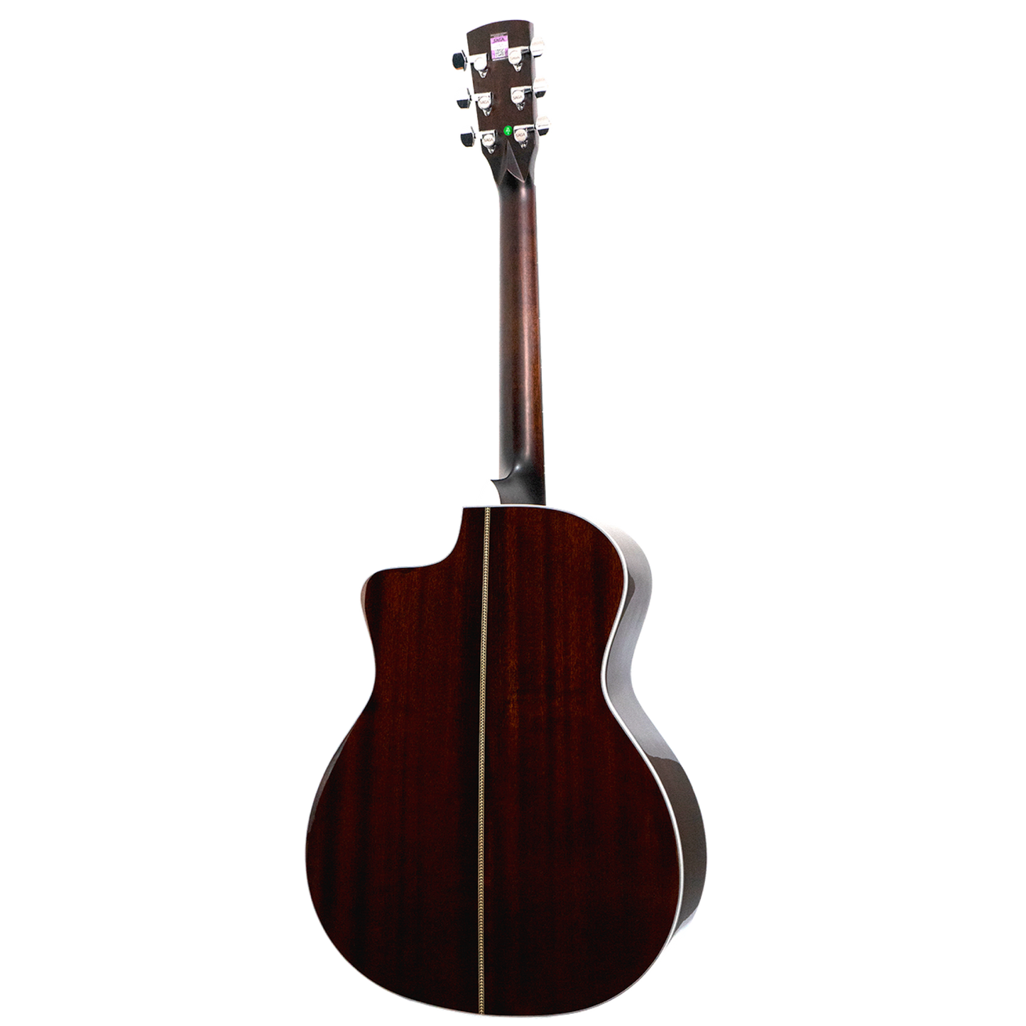 Saga A1GCE All Solid Spruce Sapele Acoustic-Electric Guitar with Fishman Pickup System and High-End Brown Case — view 2
