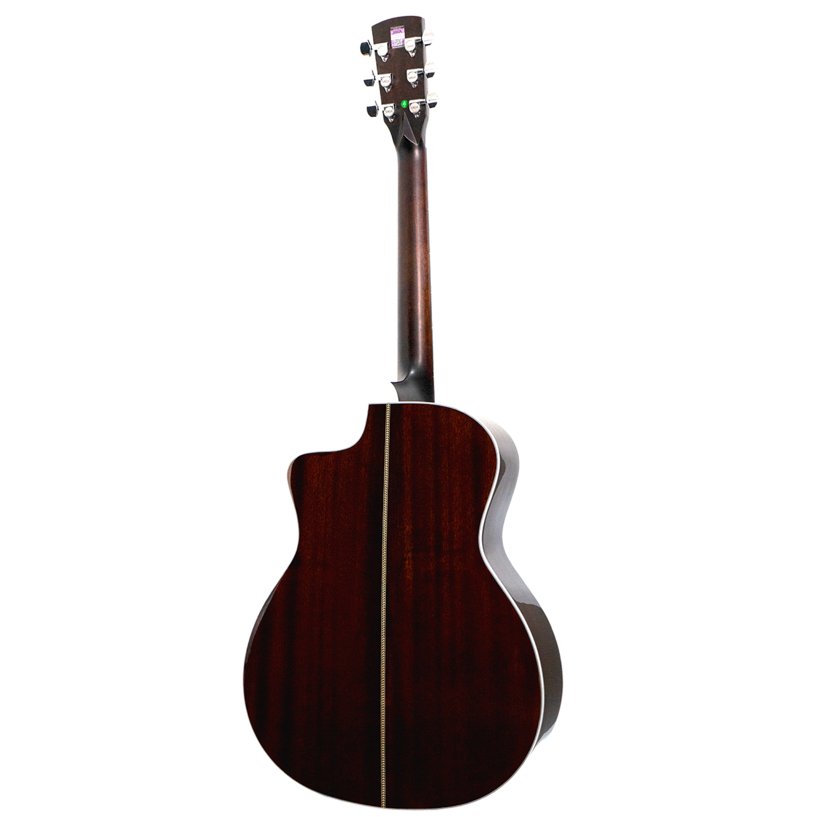 Saga A1GCE All Solid Spruce Sapele Acoustic-Electric Guitar with Fishman Pickup System and High-End Brown Case — view 2