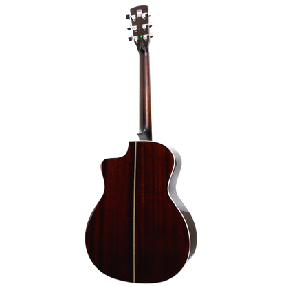 Saga A1GCE All Solid Spruce Sapele Acoustic-Electric Guitar with Fishman Pickup System and High-End Brown Case — view 2