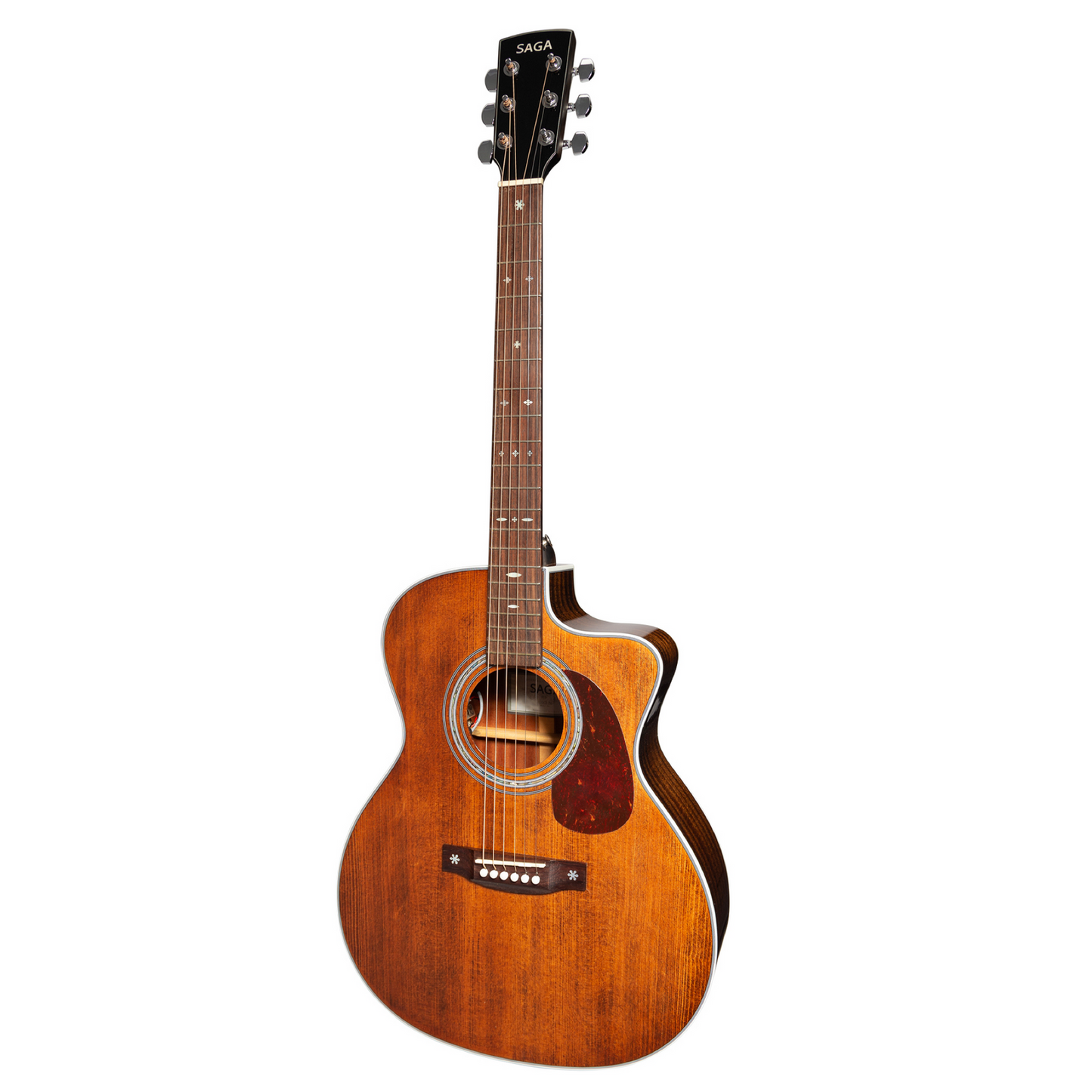 Saga A1GCE All Solid Spruce Sapele Acoustic-Electric Guitar with Fishman Pickup System