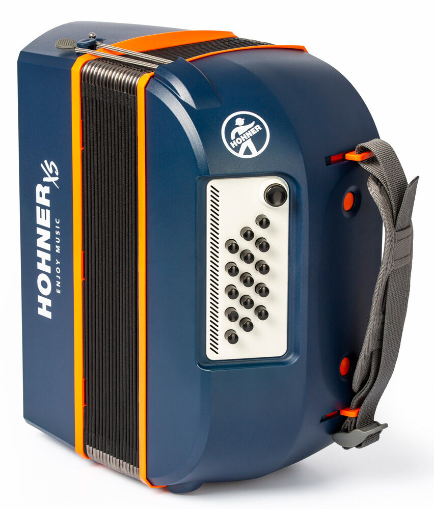 Hohner XS Child 21-Key Chromatic Accordion Dark Blue & Orange — view 2