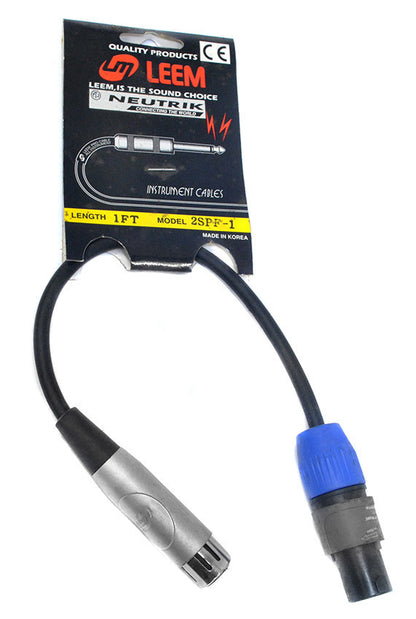 Leem 1ft Speaker Cable - Speakon Female to XLR Female