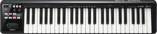 ROLAND A-49-BK MIDI Keyboard Controller - Portable Full-Size Keys, Lightweight Design, Black Finish