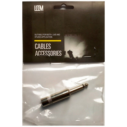 Leem 1/4" Metal Mono Straight Cable Jack Plug Pack of 1 — view 4