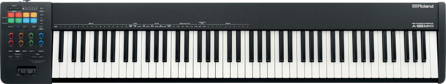 ROLAND A-88MK2 MIDI Keyboard Controller - Professional Hammer-Action, USB-C, RGB Lighting, 88 Keys, Ideal for Musicians & Producers — view 2