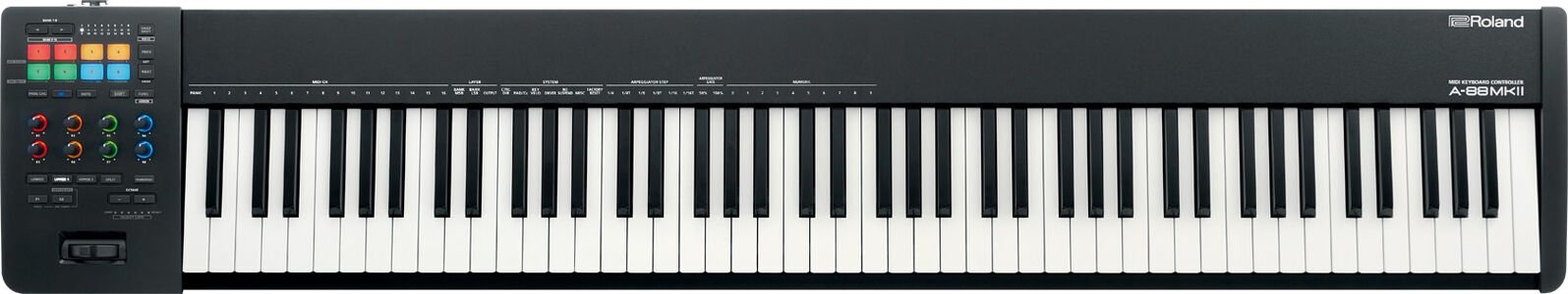 ROLAND A-88MK2 MIDI Keyboard Controller - Professional Hammer-Action, USB-C, RGB Lighting, 88 Keys, Ideal for Musicians & Producers — view 2
