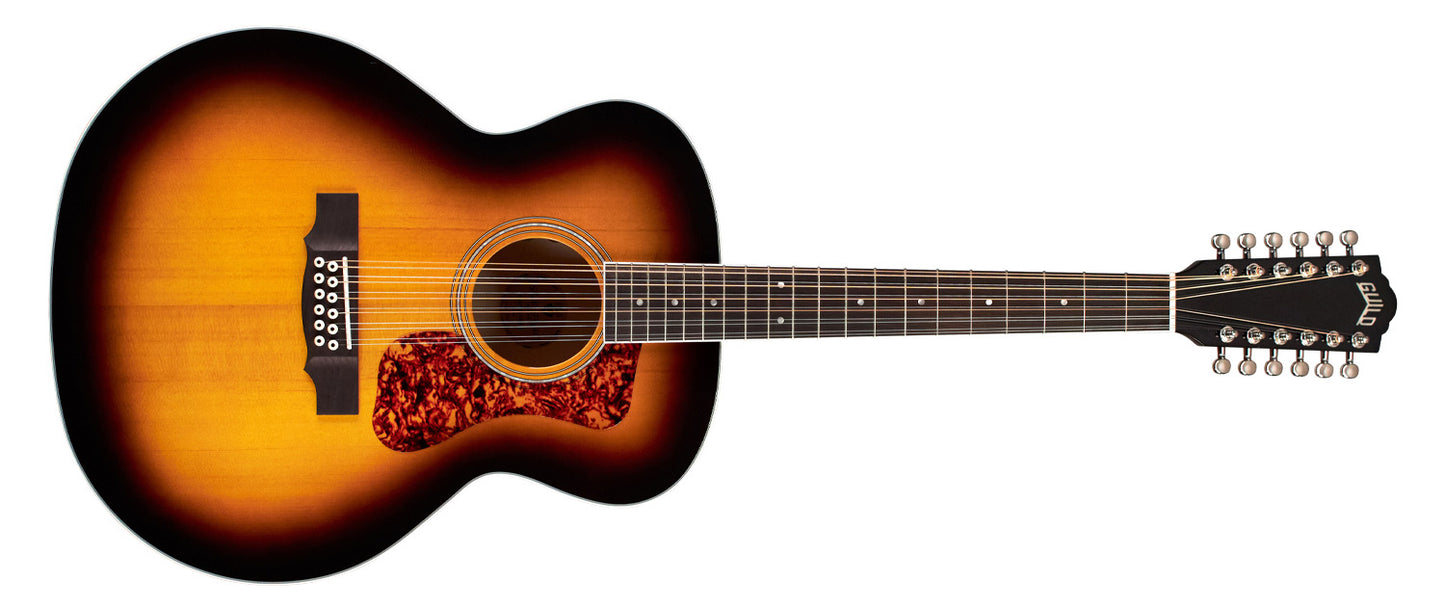 Guild F-2512E Deluxe Flamed Maple 12-String Jumbo Acoustic Electric Guitar - Antique Burst