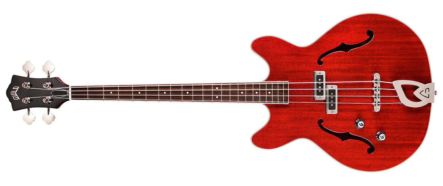 Guild Starfire I Bass Left Handed Semi Hollowbody Bass Guitar Cherry Red