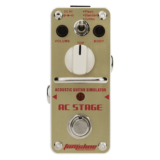 Toms Line AAS-3 AC Stage Acoustic Guitar Mini Pedal with Volume, Body & Top Control, 3 Modes, True Bypass, Aluminum Case