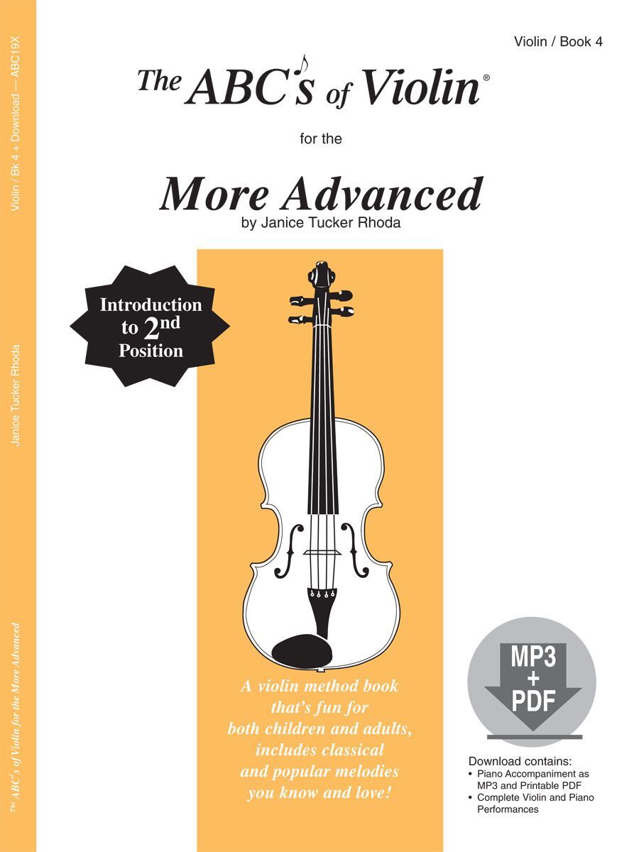 The ABC's of Violin for the More Advanced Book 4 - Violin/MP3 & PDF Download by Janice Tucker Rhoda Fischer ABC19X