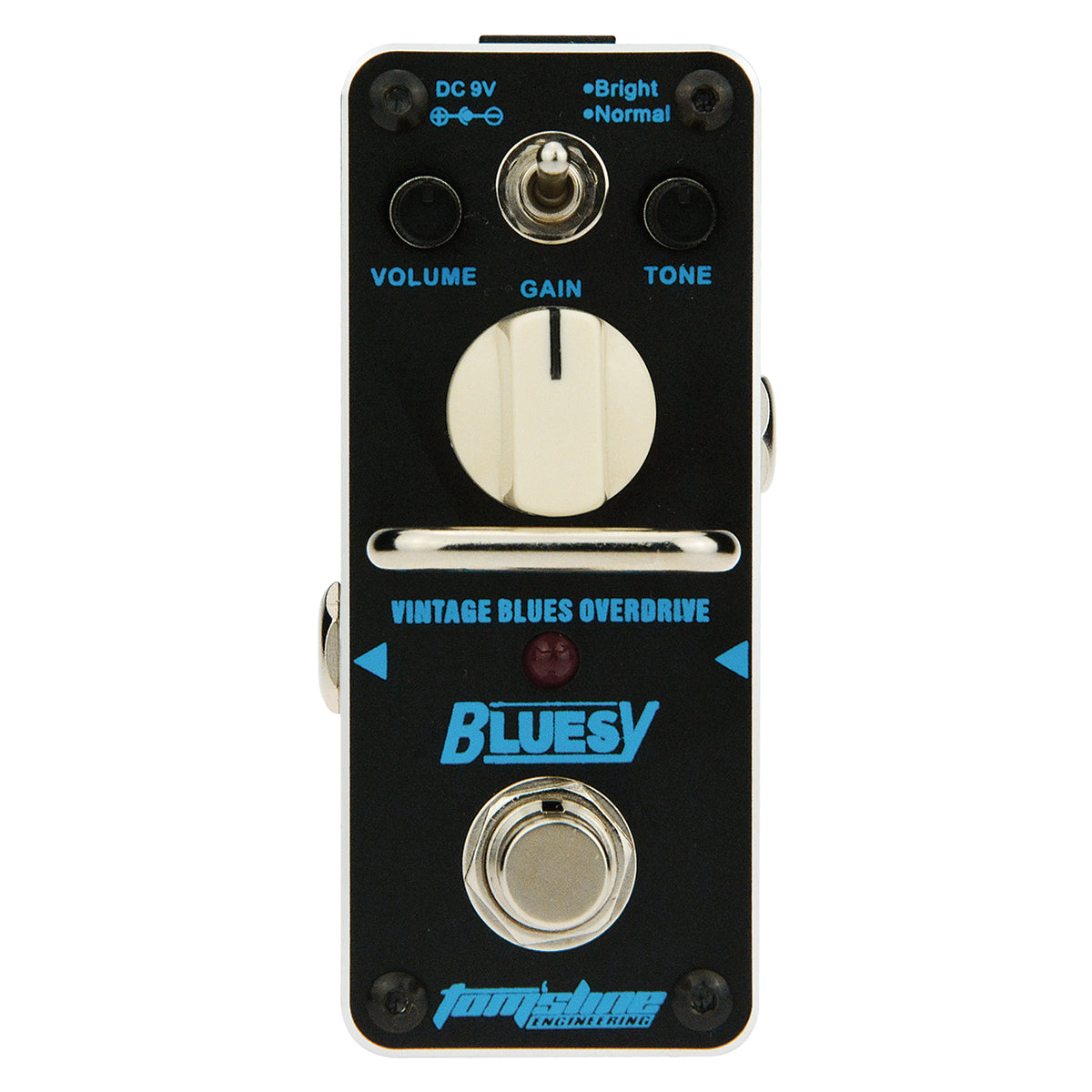 Toms Line ABY-3 Bluesy Mini Overdrive Pedal with True Bypass, 2 Modes, Aluminium Case, 9V Power Input, Slip Resistant Bottom