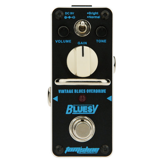 Toms Line ABY-3 Bluesy Mini Overdrive Pedal with True Bypass, 2 Modes, Aluminium Case, 9V Power Input, Slip Resistant Bottom
