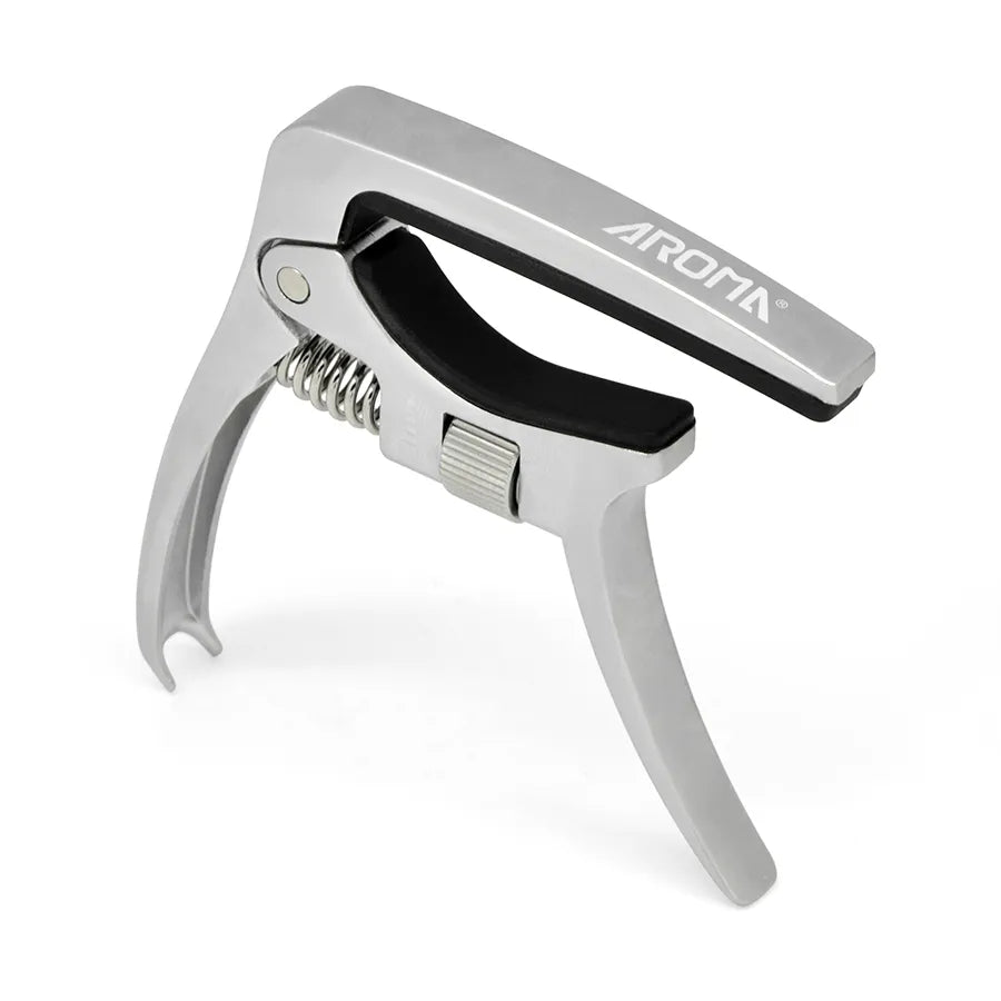 Aroma AC30 Silver Acoustic/Electric Guitar Capo with Adjustable Tension