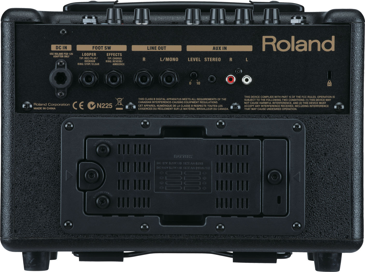 Roland AC-33 Acoustic Chorus Guitar Amp - Battery-Powered, Stereo Sound, Guitar & Mic/Line Channels, Custom Effects, Phrase Looper, Black — view 5