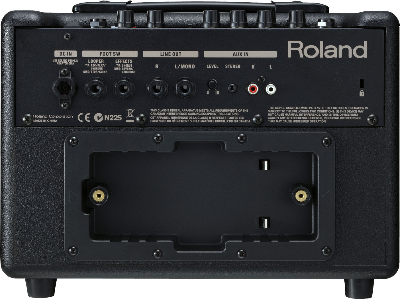 Roland AC-33 Acoustic Chorus Guitar Amp - Battery-Powered, Stereo Sound, Guitar & Mic/Line Channels, Custom Effects, Phrase Looper, Black — view 6