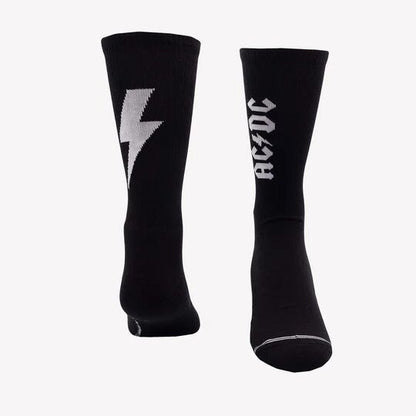 Perris Licensed AC/DC Lightning Strikes Large Crew Socks Black 1-Pair — view 3