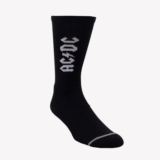 Perris Licensed AC/DC Lightning Strikes Large Crew Socks Black 1-Pair — view 2