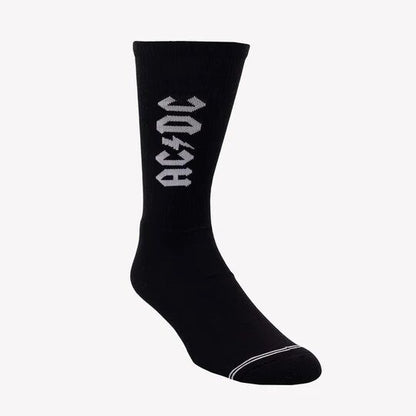 Perris Licensed AC/DC Lightning Strikes Large Crew Socks Black 1-Pair — view 2