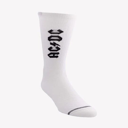 Perris Licensed AC/DC "Lightning Strikes" Large Crew Socks - White (1-Pair) — view 2