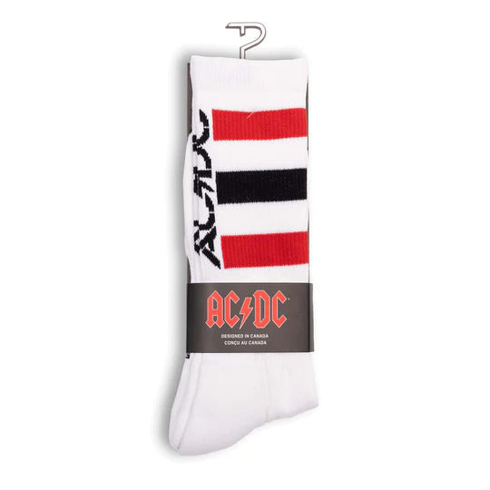 AC/DC "High Voltage" Large Crew Socks - White (1 Pair)
