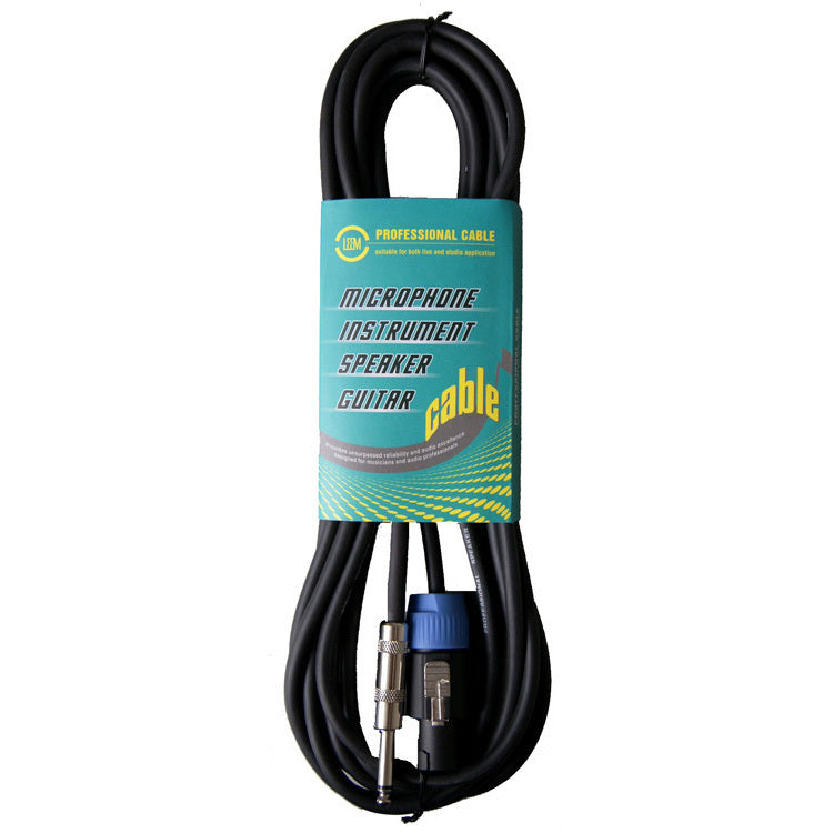 Leem 10ft Speaker Cable with Speakon Female Connector and 1/4" Straight TS, 12 AWG