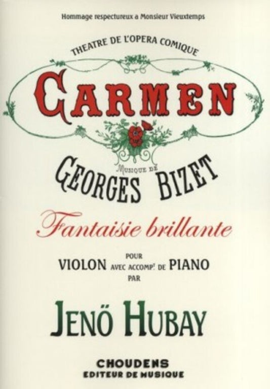 Fantaisie Brillante Themes From Carmen Violin/Piano (Softcover Book)