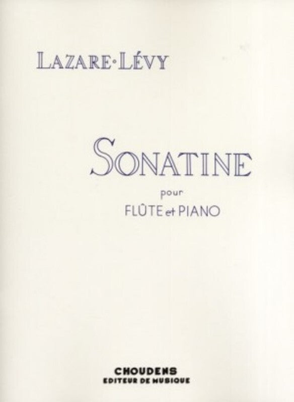 Lazare Levy - Sonatine Op 32 For Flute/Piano (Softcover Book)