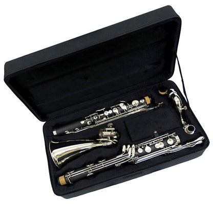 J.Michael CLB2300 Bb Bass Clarinet with Nickel Plated Keys and Matt Finish, Includes Semi-Hard Carrying Case — view 2