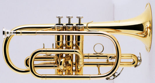 J.Michael CT420 Bb Cornet with Clear Lacquer Finish, Red Brass Mouth Pipe, 1st & 3rd Trigger, 11.70mm Bore, 120mm Bell, Carrying Case