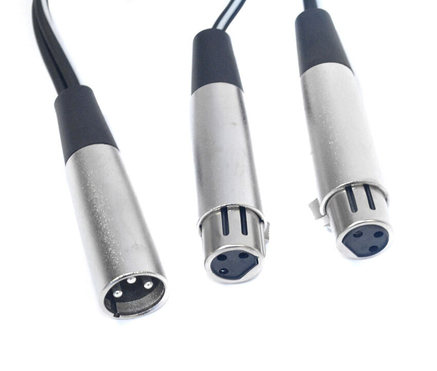 Leem 6" Y-Cable XLR Male to 2 XLR Female — view 3
