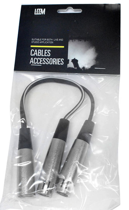 Leem 6" Y-Cable XLR Male to 2 XLR Female