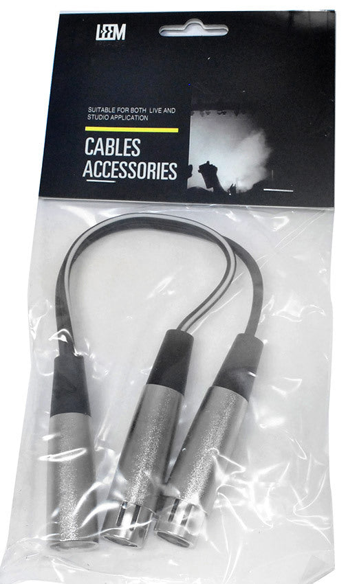 Leem 6" Y-Cable XLR Male to 2 XLR Female