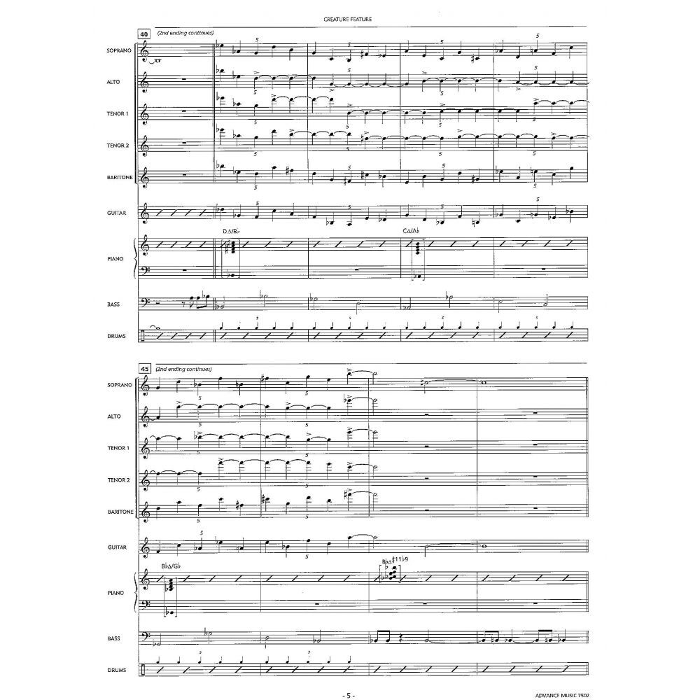 Saxology: Creature Feature - Jazz Ensemble Sheet Music for Saxophones and Rhythm Section — view 2