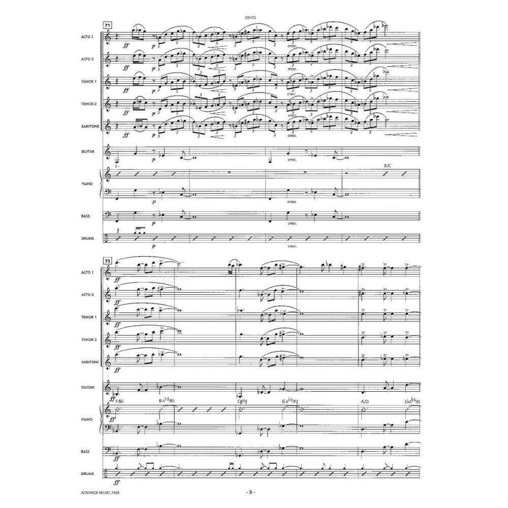 Saxology: Jones - Jazz Ensemble Sheet Music for Saxophones and Rhythm Section — view 3
