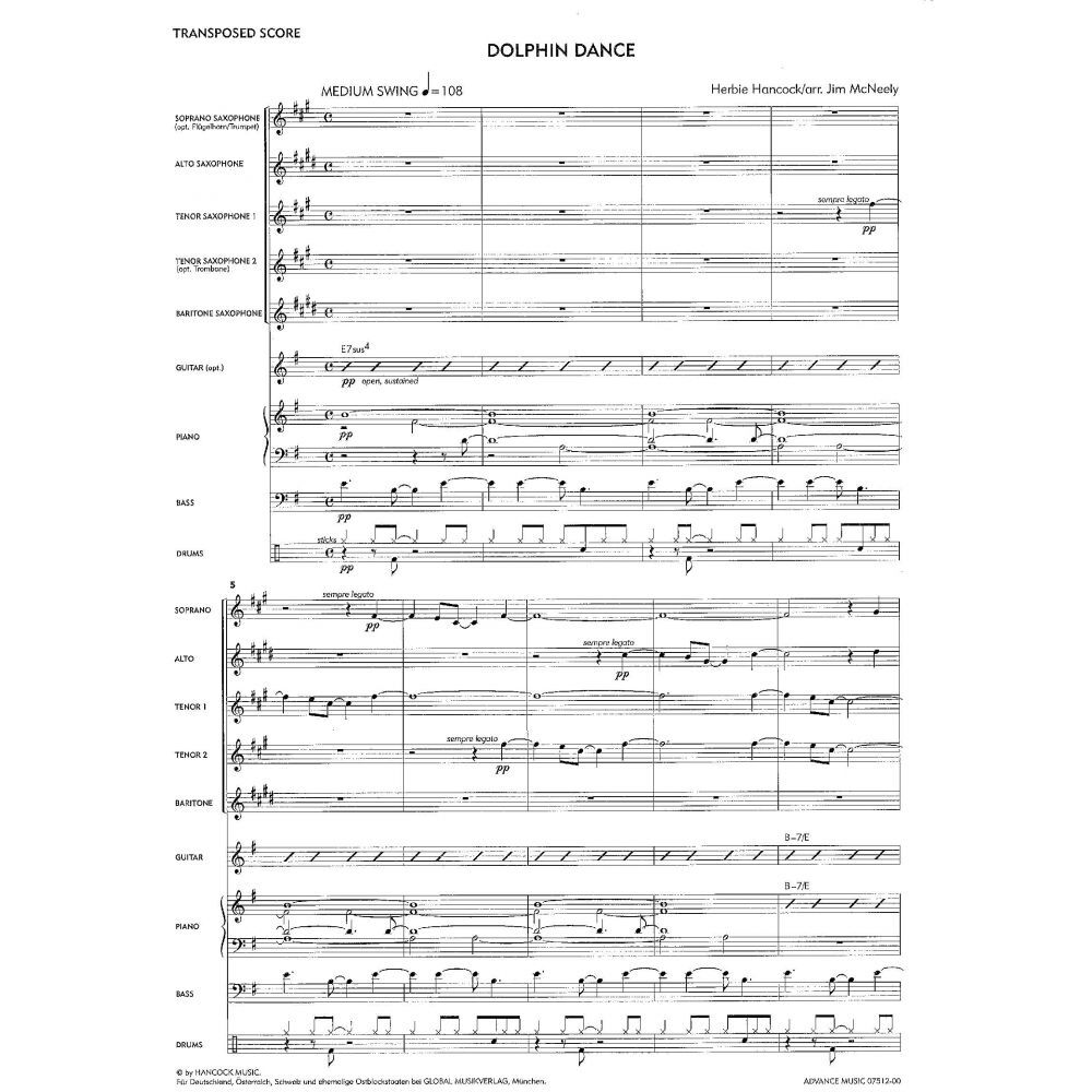 Saxology: Dolphon Dance Jazz Ensemble Sheet Music Score/Parts — view 2