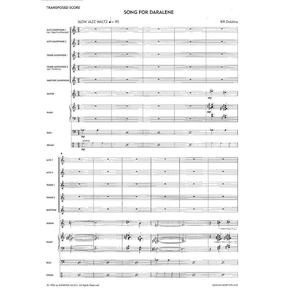 Saxology: Song for Daralene Jazz Ensemble Score and Parts — view 3