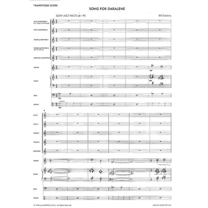 Saxology: Song for Daralene Jazz Ensemble Score and Parts — view 3