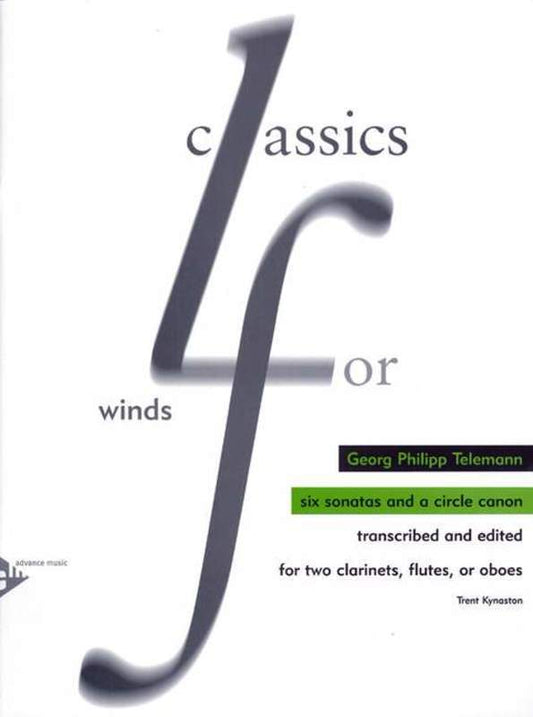 Telemann - 6 Sonatas and A Circle Canon 2Fl Or 2 clarinet Or 2Ob (Softcover Book)