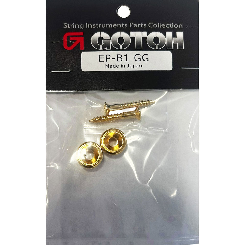 Gotoh EP-B1 Gold Finish Strap Buttons with Screws (Pack of 2) — view 2