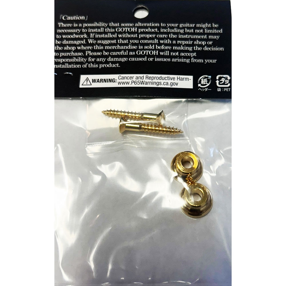 Gotoh EP-B1 Gold Finish Strap Buttons with Screws (Pack of 2) — view 3