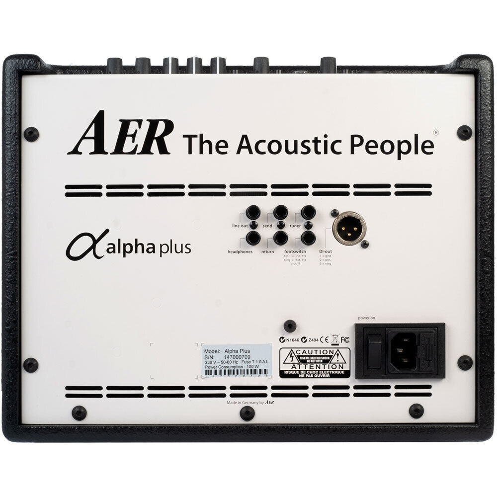AER Alpha Plus Acoustic Instrument Amplifier 50 Watt with 8" Twin Cone Speaker and Phantom Power — view 3