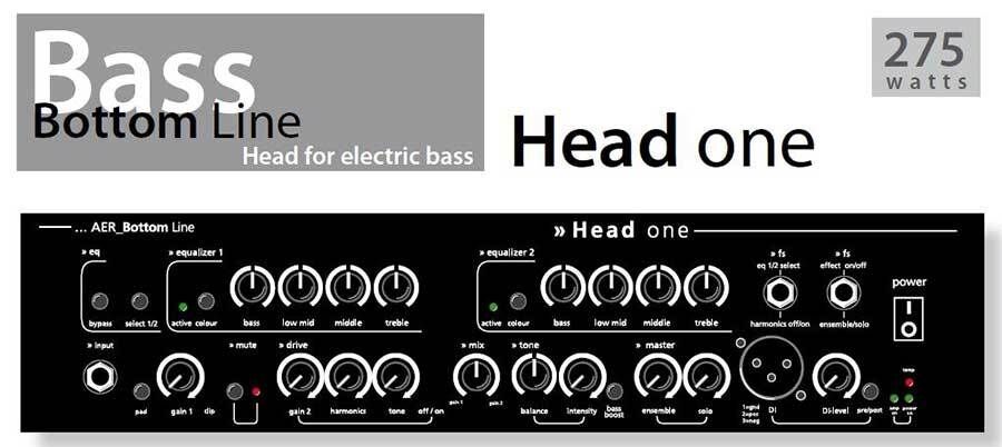 AER Head One Electric Bass Amplifier Head 275 Watt, Class D, 2-Channel, Tube Emulation, Lightweight, Dynamic Control, 6 kg — view 2