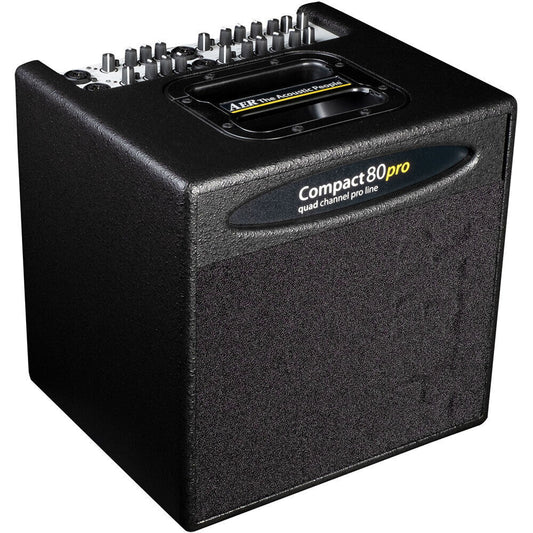 AER Compact 80 Pro Acoustic Instrument Amplifier 80 Watt with 4 Channels, DI Outs, Effects, and Padded Gigbag