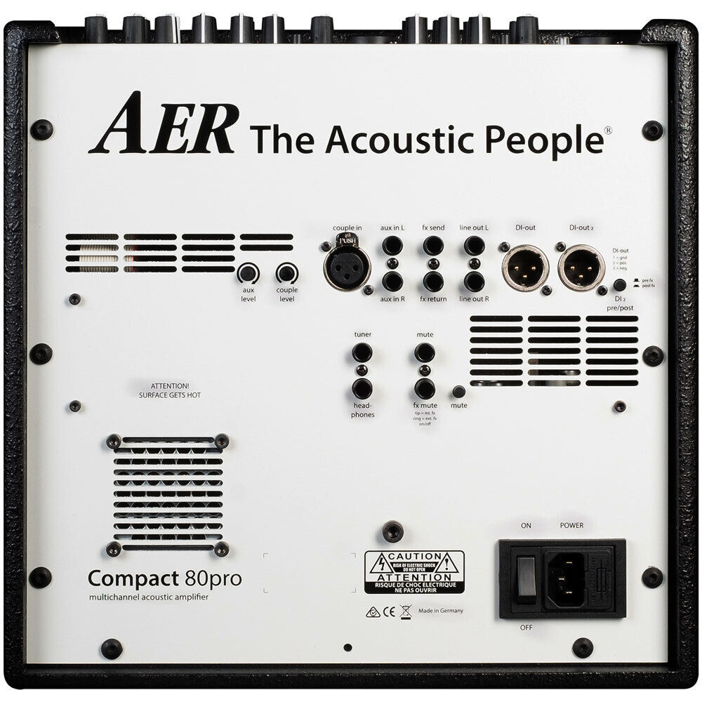 AER Compact 80 Pro Acoustic Instrument Amplifier 80 Watt with 4 Channels, DI Outs, Effects, and Padded Gigbag — view 3