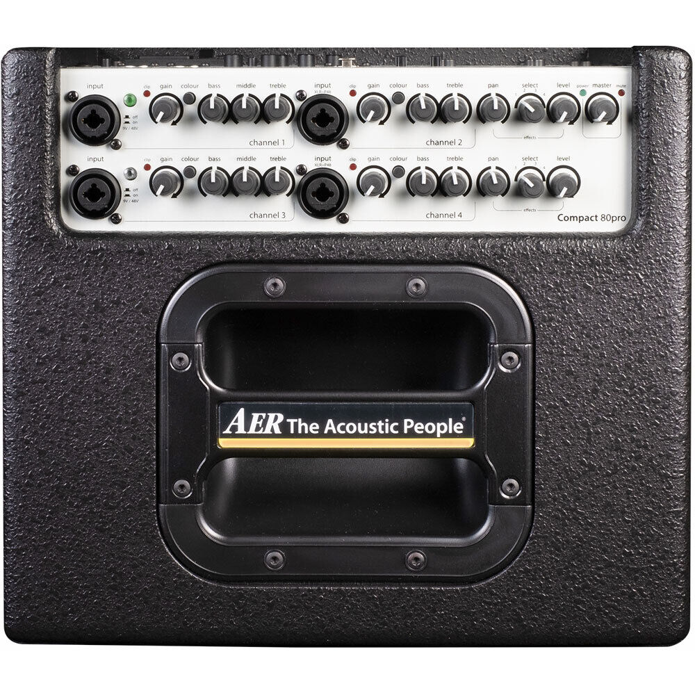 AER Compact 80 Pro Acoustic Instrument Amplifier 80 Watt with 4 Channels, DI Outs, Effects, and Padded Gigbag — view 2