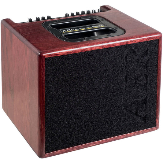 AER Compact 60/4 Acoustic Instrument Amplifier with Oak and Mahogany Stain Finish, 60 Watts, 2 Channels, 4 Effects, Lightweight