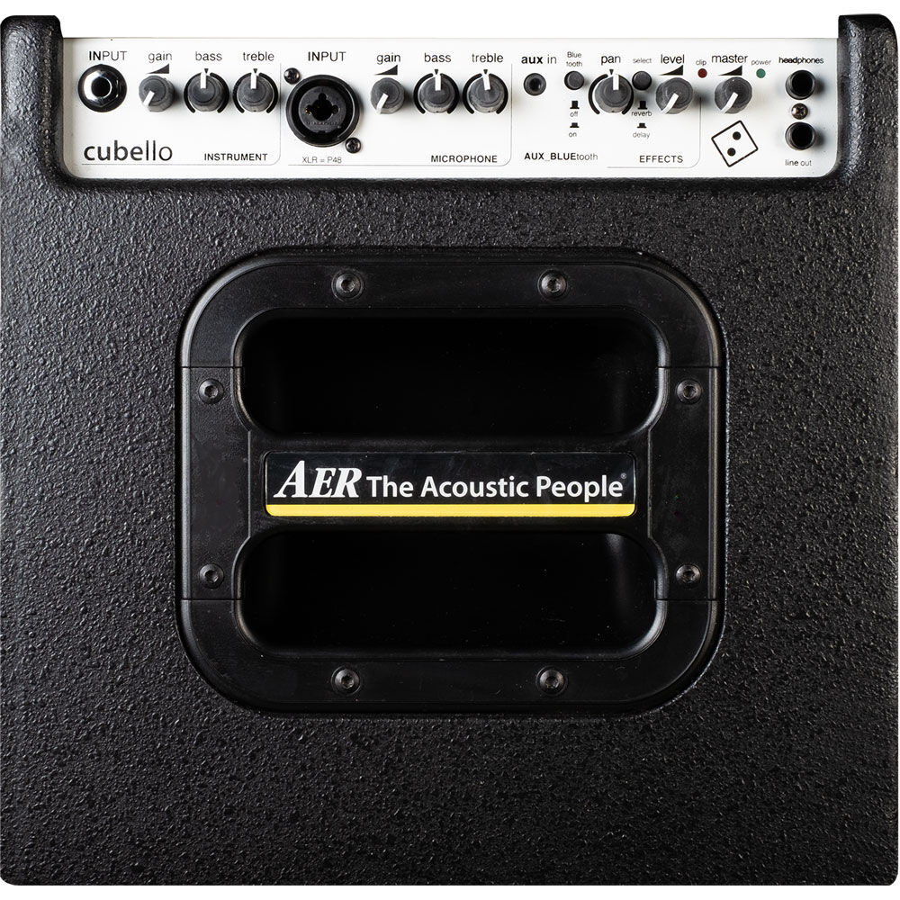 AER Cubello Acoustic Instrument Amplifier with Bluetooth, 80 Watts, Dual Channels, 8" Speaker, Reverb and Delay Effects, Lightweight — view 2