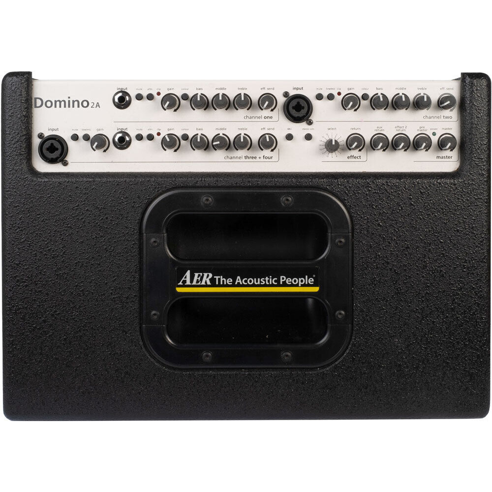 AER Domino 2A Acoustic Instrument Amplifier 2 x 60 Watt Multi-Channel with 16 Effects and 3 Band EQ for Bigger Stages — view 2