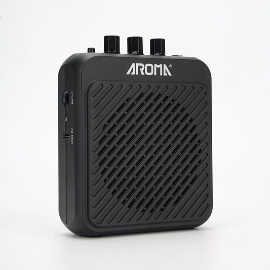 Aroma 3W Electric Guitar Belt-Clip Amplifier AG-03N, Bluetooth, 1.75" Speaker, 1300mAh Battery, USB-C, 5 Hours Playtime, Compact Design