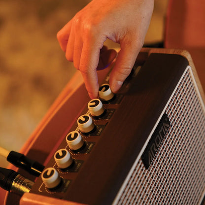 Aroma 15W Acoustic Guitar Amplifier with Drum Machine, Mic Input, Bluetooth, Rechargeable Battery [AG-15AML] — view 6